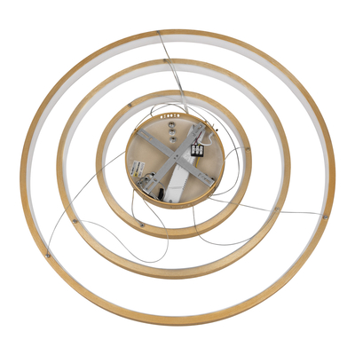 GloboStar® NEMESIS TRIO 61172-DECO Κρεμαστό Φωτιστικό Δαχτυλίδι-Κύκλος LED CCT 120W 14723lm 360° AC 220-240V - Εναλλαγή Φωτισμού μέσω Τηλεχειριστηρίου All In One Ψυχρό 6000k+Φυσικό 4500k+Θερμό 2700k Dimmable Φ40+60+80cm - Χρυσό Βούρτσας - 3 Years Warranty