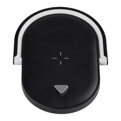 GloboStar® ECLIPSE 76558 Μοντέρνο Επιτραπέζιο Φωτιστικό Πορτατίφ LED 15W 1200lm 180° AC 230V - με Ασύρματη Φόρτιση - Wireless Charger - Διακόπτη Αφής με 3 Εντάσεις Φωτισμού Φυσικό Λευκό 4500K Dimmable - Μ17 x Π13 x Υ10 - Μαύρο