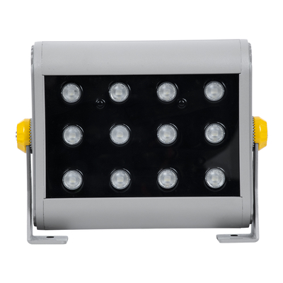 GloboStar® FLOOD-HENA 90641 Προβολέας Wall Washer για Φωτισμό Κτιρίων LED 24W 2400lm 30° DC 24V Αδιάβροχο IP65 Μ22.5 x Π6 x Υ16.5cm Πολύχρωμο RGB DMX512 - Ασημί - 3 Years Warranty