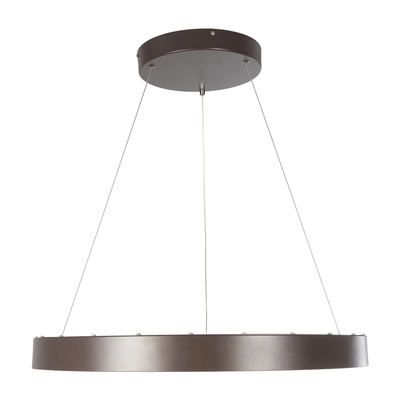 GloboStar® SALEM 61248 Κρεμαστή Πλαφονιέρα Οροφής Δαχτυλίδι-Κύκλος LED CCT 105W 12075lm 120° AC 220-240V - Εναλλαγή Φωτισμού μέσω Τηλεχειριστηρίου All In One Ψυχρό 6000k+Φυσικό 4500k+Θερμό 2700k Dimmable Φ60cm - Καφέ Χάλκινο - 3 Years Warranty