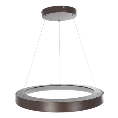 GloboStar® SALEM 61248 Κρεμαστή Πλαφονιέρα Οροφής Δαχτυλίδι-Κύκλος LED CCT 105W 12075lm 120° AC 220-240V - Εναλλαγή Φωτισμού μέσω Τηλεχειριστηρίου All In One Ψυχρό 6000k+Φυσικό 4500k+Θερμό 2700k Dimmable Φ60cm - Καφέ Χάλκινο - 3 Years Warranty