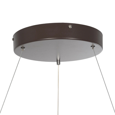 GloboStar® SALEM 61248 Κρεμαστή Πλαφονιέρα Οροφής Δαχτυλίδι-Κύκλος LED CCT 105W 12075lm 120° AC 220-240V - Εναλλαγή Φωτισμού μέσω Τηλεχειριστηρίου All In One Ψυχρό 6000k+Φυσικό 4500k+Θερμό 2700k Dimmable Φ60cm - Καφέ Χάλκινο - 3 Years Warranty