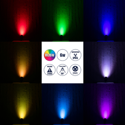 GloboStar® TREELIGHT-LINA 90657 Σποτ Φωτισμού Ειδικό για Φυτά - Δέντρα με Βάση Κήπου / Καρφωτό LED 6W 630lm 30° DC 24V Αδιάβροχο IP65 Μ10.5 x Π18 x Υ40cm Πολύχρωμο RGBW DMX512 - Γκρι Ανθρακί - 3 Years Warranty