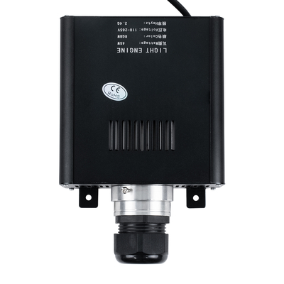 GloboStar® 79612 Μηχανή Οπτικής Ίνας Μονής Κεφαλής - Fiber Optic Light Machine Single Head LED 45W AC 220-240V με Ασύρματο Χειριστήριο RF 2.4Ghz Μ14 x Π26 x Υ8.5cm RGBW - 2 Years Warranty