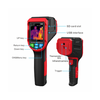 GloboStar® 79989 Θερμοκάμερα Χειρός -10°C - 400°C 32×32 Pixel Οθόνη 2.4 TFT LCD 2 Megapixel HD Επαναφορτιζόμενη με Μπαταρία Li-ion 2600mAh & Καλώδιο Φόρτισης Micro USB Interface - 8GB Micro TF Card