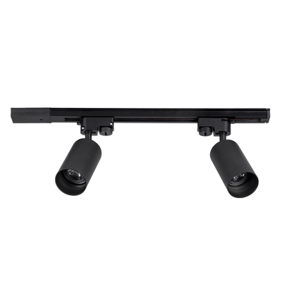 GloboStar® LEO 60354 Μοντέρνο Φωτιστικό Οροφής Ράγα Δίφωτο 2 x GU10 IP20 Μαύρο Αλουμίνιο - Μ50.5 x Π6 x Υ20cm - 5 Χρόνια Εγγύηση