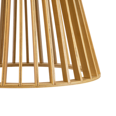 GloboStar® SCANDINAVIA 01700 Boho Κρεμαστό Φωτιστικό Πλέγμα Μονόφωτο 1 x E27 IP20 Μπεζ Ξύλο - Μ25 x Π25 x Y45cm