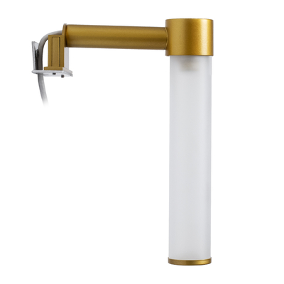 GloboStar® ELSA 60405 Μοντέρνο Φωτιστικό Τοίχου - Απλίκα Καθρέπτη Μπάνιου - Πίνακα 1 x G9 360° AC 220-240V IP44 Μ3.5 x Π13.5 x Υ20cm - Χρυσό - 5 Χρόνια Εγγύηση