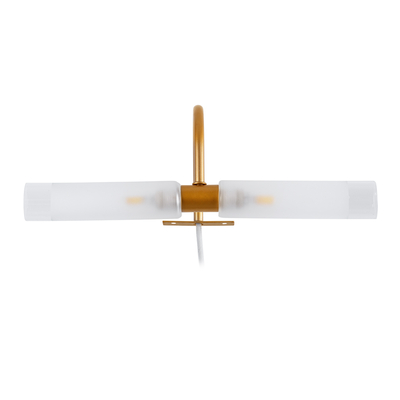 GloboStar® FLORA 60415 Μοντέρνο Φωτιστικό Τοίχου - Απλίκα Καθρέπτη Μπάνιου - Πίνακα 2 x G9 270° AC 220-240V IP44 Μ31 x Π13 x Υ12cm - Χάλκινο - 5 Χρόνια Εγγύηση