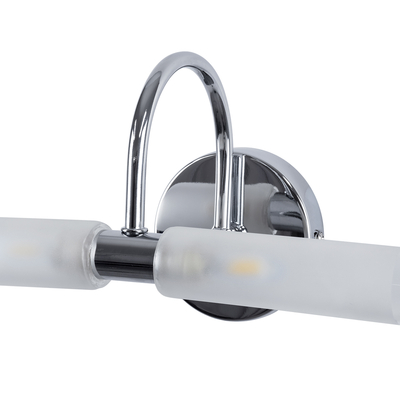 GloboStar® PAOLA 60418 Μοντέρνο Φωτιστικό Τοίχου - Απλίκα Καθρέπτη Μπάνιου - Πίνακα 2 x G9 270° AC 220-240V IP44 Μ31 x Π16 x Υ15cm - Χρώμιο Νίκελ - 5 Χρόνια Εγγύηση