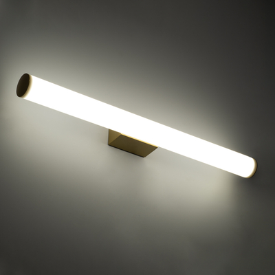 GloboStar® MABEL 60429 Μοντέρνο Φωτιστικό Τοίχου - Απλίκα Καθρέπτη Μπάνιου - Πίνακα LED 12W 1400lm 270° AC 220-240V IP44 Μ60 x Π10 x Υ5cm - Φυσικό Λευκό 4500K - Χρυσό - 3 Χρόνια Εγγύηση