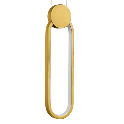 GloboStar® ILDI 61090 Κρεμαστό Φωτιστικό Οροφής Design LED CCT 12W 1440lm 300° AC 220-240V - Εναλλαγή Φωτισμού μέσω Διακόπτη On/Off All In One Ψυχρό 6000k+Φυσικό 4500k+Θερμό 2700k Μ10 x Π2.3 x Υ38cm - Χρυσό Βούρτσας