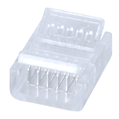 GloboStar® 70689 Ενωτικός Σύνδεσμος για Πολύχρωμη Ταινία LED RGB+CCT 12mm 6 PIN σε Πολύχρωμη Ταινία LED RGB+CCT 12mm 6 PIN Μ1.9 x Π1.5 x Υ0.7cm Διάφανο