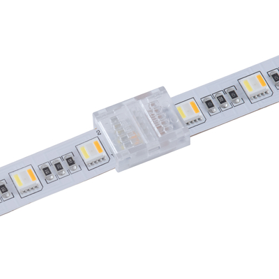 GloboStar® 70689 Ενωτικός Σύνδεσμος για Πολύχρωμη Ταινία LED RGB+CCT 12mm 6 PIN σε Πολύχρωμη Ταινία LED RGB+CCT 12mm 6 PIN Μ1.9 x Π1.5 x Υ0.7cm Διάφανο