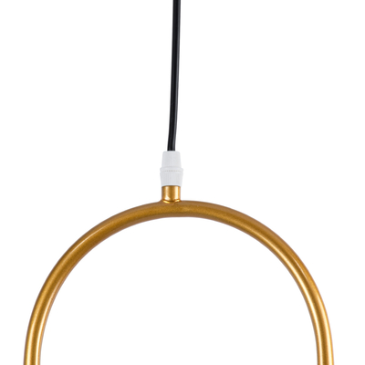 GloboStar® HAMBURG 00592 Μοντέρνο Κρεμαστό Φωτιστικό Μπάλα Μονόφωτο 1 x E14 IP20 Χρυσό Μέταλλο με Λευκό Γυαλί - Μ25 x Π20 x Υ50cm