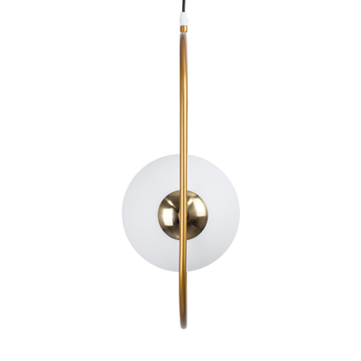 GloboStar® HAMBURG 00592 Μοντέρνο Κρεμαστό Φωτιστικό Μπάλα Μονόφωτο 1 x E14 IP20 Χρυσό Μέταλλο με Λευκό Γυαλί - Μ25 x Π20 x Υ50cm