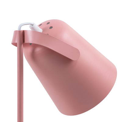 GloboStar® PENCASE 61565 Μοντέρνο Επιτραπέζιο Φωτιστικό Γραφείου - Πορτατίφ - Μονόφωτο 1 x E27 Ροζ Μεταλλικό Καμπάνα με Διακόπτη On/Off - Μολυβοθήκη & Βάση Τηλεφώνου - L12 x W15 x H38cm