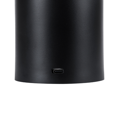 GloboStar® JOJO 76520 Μοντέρνο Επιτραπέζιο Φωτιστικό Πορτατίφ LED 1.5W 105lm 120° DC 5V Επαναφορτιζόμενο με Μπαταρία Li-ion 1800mAh - Διακόπτη Αφής με 3 Εναλλαγές Φωτισμού CCT Θερμό - Φυσικό - Ψυχρό 1500K - 4500K - 6000K Dimmable - D8 x H34cm - Μαύρο