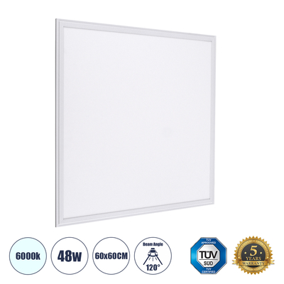 GloboStar® 60209 Χωνευτό LED Panel Milky Super Slim 60x60cm 48W 4800lm 120° CRI≥80Ra UGR