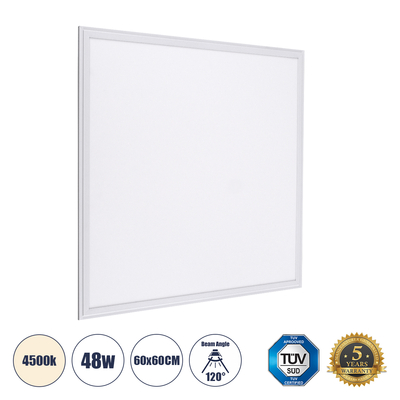 GloboStar® 60210 Χωνευτό LED Panel Milky Super Slim 60x60cm 48W 4560lm 120° CRI≥80Ra UGR