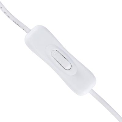 GloboStar® 70681 Καλώδιο Διακόπτης ON/OFF DC 12-24V 180cm από Jack Male 2.1x5.5mm σε Female 2.1x5.5mm Λευκό L185 x W1.9 x H1.5cm