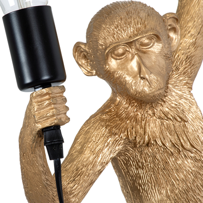 GloboStar® APES 01806 Μοντέρνο Επιτοίχιο Φωτιστικό Απλίκα Μονόφωτο 1 x E27 IP20 Χρυσό Πλαστικό - Μ34 x Π31 x Υ61cm