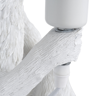 GloboStar® APES 01808 Μοντέρνο Φωτιστικό Πορτατίφ Λαμπατέρ Μονόφωτο 1 x E27 Λευκό Φιγούρα L30 x W27 x H30cm