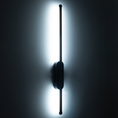 GloboStar® HARLEM 61331 Φωτιστικό Τοίχου - Απλίκα Design LED CCT 9W 1080lm 120° AC 220-240V - Εναλλαγή Φωτισμού μέσω Διακόπτη On/Off All In One Ψυχρό 6000k+Φυσικό 4500k+Θερμό 2700k Μ5 x Π4 x Υ60cm - Μαύρο - 3 Years Warranty