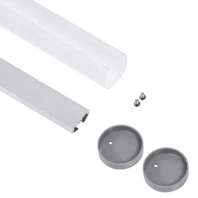 GloboStar® SURFACEPENDANT-PROFILE 70853-3M Προφίλ Αλουμινίου - Βάση & Ψύκτρα Ταινίας LED με Λευκό Γαλακτερό Κάλυμμα - Επιφανειακή & Κρεμαστή Χρήση - Πατητό Κάλυμμα - Ασημί - 3 Μέτρα - Μ300 x Φ3cm