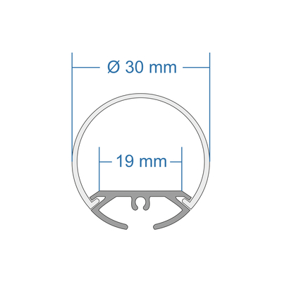 GloboStar® SURFACEPENDANT-PROFILE 70853-3M Προφίλ Αλουμινίου - Βάση & Ψύκτρα Ταινίας LED με Λευκό Γαλακτερό Κάλυμμα - Επιφανειακή & Κρεμαστή Χρήση - Πατητό Κάλυμμα - Ασημί - 3 Μέτρα - Μ300 x Φ3cm