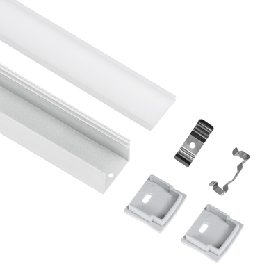 GloboStar® SURFACE-PROFILE 70868-3M Προφίλ Αλουμινίου - Βάση & Ψύκτρα Ταινίας LED με Λευκό Γαλακτερό Κάλυμμα - Επιφανειακή Χρήση - Πατητό Κάλυμμα - Λευκό - 3 Μέτρα - Πακέτο 5 Τεμαχίων - Μ300 x Π2.3 x Υ2cm