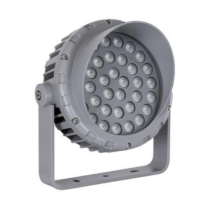 GloboStar® FLOOD-MENA 90337 Προβολέας Wall Washer με Αντιθαμβωτική Γρίλια για Φωτισμό Κτιρίων LED 36W 3060lm 30° AC 220-240V Αδιάβροχο IP67 L23.5 x W17.5 x H25.5cm Αρχιτεκτονικό Πορτοκαλί 2200K - Γκρι Ανθρακί - 3 Years Warranty