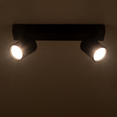 GloboStar® LEONARDO 60346 Μοντέρνο Φωτιστικό Οροφής Ράγα με Κινούμενα Σποτ LED Spot Downlight 20W 2400lm 60° AC 220-240V IP20 Μ32 x Π7 x Υ11.8cm - Μαύρο - Φυσικό Λευκό 4500K - Bridgelux COB - 5 Years Warranty