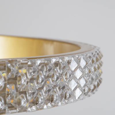 GloboStar® DIAMOND TRIO 61137 Κρεμαστό Φωτιστικό Δαχτυλίδι-Κύκλος LED CCT 100W 12123lm 360° AC 220-240V - Εναλλαγή Φωτισμού μέσω Τηλεχειριστηρίου All In One Ψυχρό 6000k+Φυσικό 4500k+Θερμό 2700k Dimmable Φ25+40+60cm - Χρυσό Βούρτσας - 3 Years Warranty