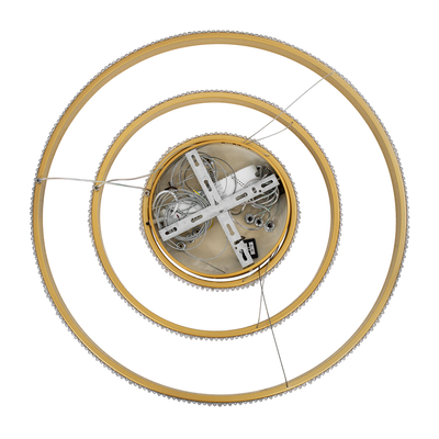 GloboStar® DIAMOND TRIO 61137 Κρεμαστό Φωτιστικό Δαχτυλίδι-Κύκλος LED CCT 100W 12123lm 360° AC 220-240V - Εναλλαγή Φωτισμού μέσω Τηλεχειριστηρίου All In One Ψυχρό 6000k+Φυσικό 4500k+Θερμό 2700k Dimmable Φ25+40+60cm - Χρυσό Βούρτσας - 3 Years Warranty