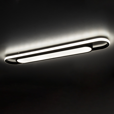 GloboStar® IGOR 61218 Φωτιστικό Οροφής Linear Design LED CCT 48W 5760lm 210° AC 220-240V - Εναλλαγή Φωτισμού μέσω Διακόπτη On/Off All In One Ψυχρό 6000k+Φυσικό 4500k+Θερμό 2700k Μ81 x Π13 x Υ4.5cm - Μαύρο - 3 Years Warranty