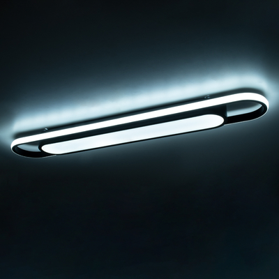 GloboStar® IGOR 61218 Φωτιστικό Οροφής Linear Design LED CCT 48W 5760lm 210° AC 220-240V - Εναλλαγή Φωτισμού μέσω Διακόπτη On/Off All In One Ψυχρό 6000k+Φυσικό 4500k+Θερμό 2700k Μ81 x Π13 x Υ4.5cm - Μαύρο - 3 Years Warranty