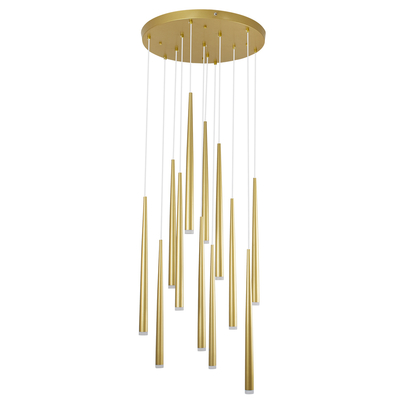 GloboStar® TEARS 61314 Κρεμαστό Φωτιστικό Οροφής Design LED CCT 36W 3960lm 180° AC 220-240V - Εναλλαγή Φωτισμού μέσω Τηλεχειριστηρίου All In One Ψυχρό 6000k+Φυσικό 4500k+Θερμό 2700k Dimmable Φ60 x Υ51.5cm - Χρυσό Βούρτσας - 3 Years Warranty