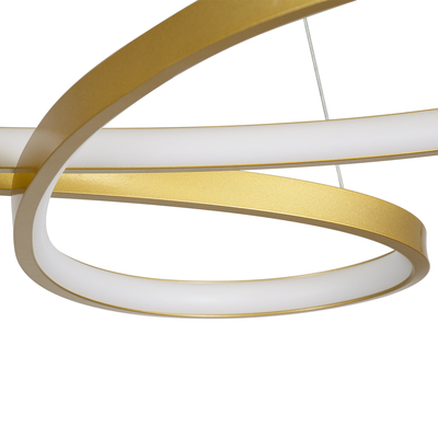 GloboStar® BUTTERFLY 61393 Κρεμαστό Φωτιστικό Οροφής Design LED CCT 75W 8400lm 300° AC 220-240V - Εναλλαγή Φωτισμού μέσω Τηλεχειριστηρίου All In One Ψυχρό 6000k+Φυσικό 4500k+Θερμό 2700k Dimmable Μ71 x Π52 x Υ4cm - Χρυσό Βούρτσας - 3 Years Warranty