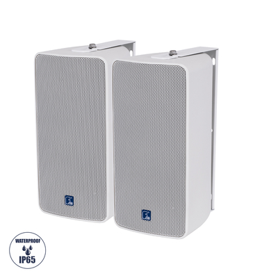 GloboStar® FDB ES106WT 98003 Facilities Speaker - Παθητικό Ηχείο Εγκαταστάσεων Επιτοίχιο με Μετασχηματιστή 100V & 16Ω - 80W RMS (320W Peak) - 1 x 6 Inches LF & 1 x 1 Inches HF - Αδιάβροχο IP65 - Λευκό - Μ18.2 x Π22.4 x Υ36.2cm - Ζεύγος