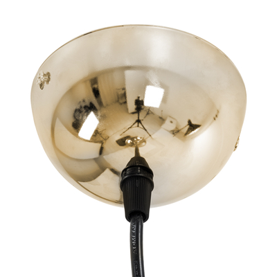 GloboStar® GLASSO 60927 Μοντέρνο Κρεμαστό Φωτιστικό Μπάλα Μονόφωτο 1 x E27 IP20 Μελί Γυαλί με Ασημί Μέταλλο - Μ27 x Π27 x Υ52cm