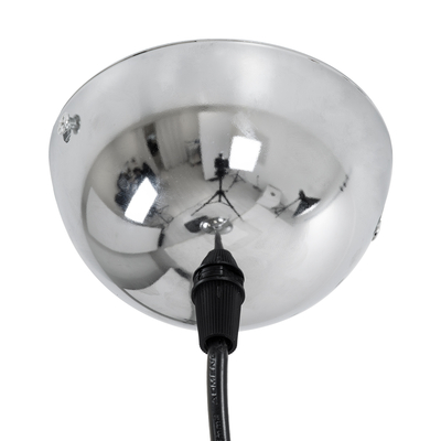 GloboStar® GLASSO 60928 Μοντέρνο Κρεμαστό Φωτιστικό Μπάλα Μονόφωτο 1 x E27 IP20 Ασημί Γυαλί με Ασημί Μέταλλο - Μ27 x Π27 x Υ52cm