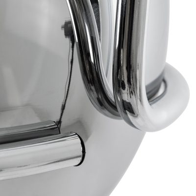 GloboStar® GLASSO 60928 Μοντέρνο Κρεμαστό Φωτιστικό Μπάλα Μονόφωτο 1 x E27 IP20 Ασημί Γυαλί με Ασημί Μέταλλο - Μ27 x Π27 x Υ52cm