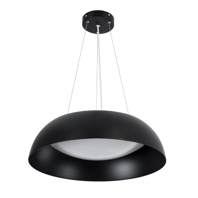 GloboStar® ANATOLIA 61267 Κρεμαστή Πλαφονιέρα Οροφής LED CCT 60W 6900lm 120° AC 220-240V - Εναλλαγή Φωτισμού μέσω Τηλεχειριστηρίου All In One Ψυχρό 6000k+Φυσικό 4500k+Θερμό 2700k Dimmable Φ43cm - Μαύρο - 3 Years Warranty