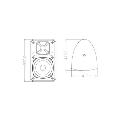 GloboStar® FDB ES104WT 98001 Facilities Speaker - Παθητικό Ηχείο Εγκαταστάσεων Επιτοίχιο με Μετασχηματιστή 100V & 16Ω - 40W RMS (160W Peak) - 1 x 4 Inches LF & 1 x 0.8 Inches HF - Αδιάβροχο IP65 - Λευκό - Μ14.1 x Π17 x Υ23cm - Ζεύγος