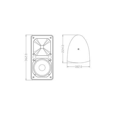 GloboStar® FDB ES106BT 98002 Facilities Speaker - Παθητικό Ηχείο Εγκαταστάσεων Επιτοίχιο με Μετασχηματιστή 100V & 16Ω - 80W RMS (320W Peak) - 1 x 6 Inches LF & 1 x 1 Inches HF - Αδιάβροχο IP65 - Μαύρο - Μ18.2 x Π22.4 x Υ36.2cm - Ζεύγος