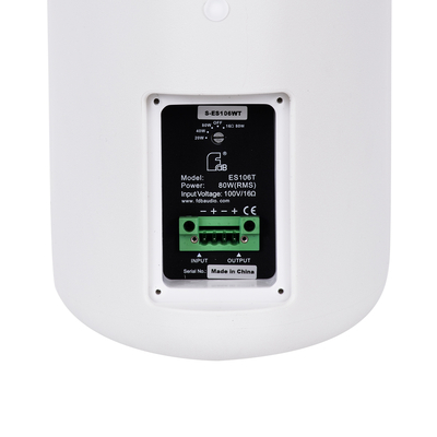 GloboStar® FDB ES106WT 98003 Facilities Speaker - Παθητικό Ηχείο Εγκαταστάσεων Επιτοίχιο με Μετασχηματιστή 100V & 16Ω - 80W RMS (320W Peak) - 1 x 6 Inches LF & 1 x 1 Inches HF - Αδιάβροχο IP65 - Λευκό - Μ18.2 x Π22.4 x Υ36.2cm - Ζεύγος