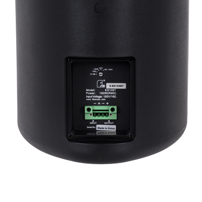 GloboStar® FDB ES108BT 98004 Facilities Speaker - Παθητικό Ηχείο Εγκαταστάσεων Επιτοίχιο με Μετασχηματιστή 100V & 16Ω - 150W RMS (600W Peak) - 1 x 8 Inches LF & 1 x 1 Inches HF - Αδιάβροχο IP65 - Μαύρο - Μ24 x Π28.5 x Υ45cm