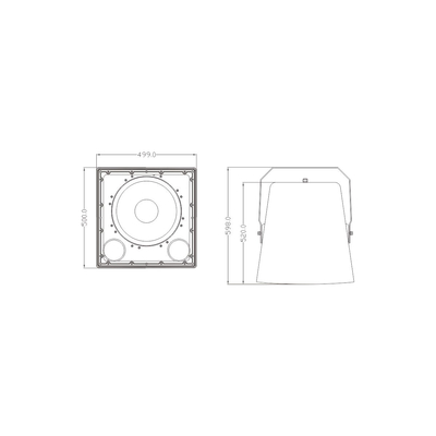 GloboStar® FDB LT115BT 98011 Facilities Speaker - Παθητικό Ηχείο Subwoofer Εγκαταστάσεων Επιτοίχιο με Μετασχηματιστή 100V & 8Ω - 400W RMS (1600W Peak) - 1 x 15 Inches LF - Αδιάβροχο IP56 - Λευκό - Μ49 x Π50 x Υ52cm