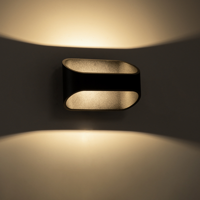 GloboStar® EDEN 60669 Φωτιστικό Τοίχου - Απλίκα Αρχιτεκτονικού Φωτισμού Εσωτερικού Χώρου Up & Down LED 10W 1000lm 60° AC 220-240V IP20 Μ16 x Π10.5 x Υ9cm - Φυσικό Λευκό 4500K - Μαύρο - Bridgelux Chip - 3 Years Warranty